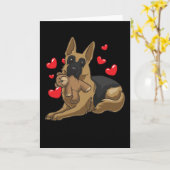 Duitse herderhond met hart kaart (Gele Bloem)