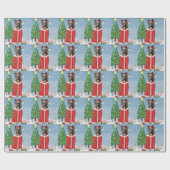 Duitse herderhond met kerstcadeaus in sneeuw cadeaupapier (Vlak)