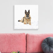 duitse herderhond op sneeuwcanvas canvas afdruk (Insitu (Woonkamer))