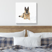 duitse herderhond op sneeuwcanvas canvas afdruk (Insitu (Slaapkamer))