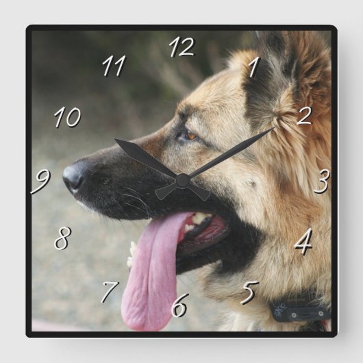 Duitse herderhondklok vierkante klok (Voorkant)