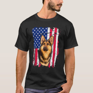Duitse herderij - vlag op 4 juli t-shirt