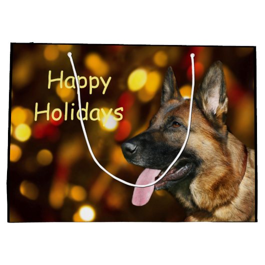 Duitse herderkerst groot cadeauzakje (Achterkant)