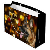 Duitse herderkerst groot cadeauzakje (Achterkant Gekanteld)