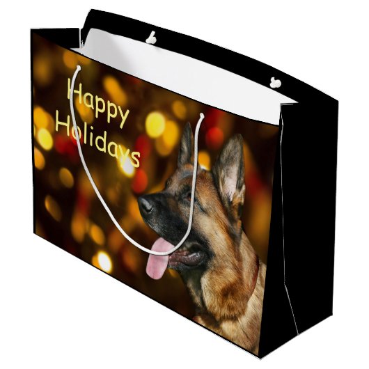 Duitse herderkerst groot cadeauzakje (Achterkant Gekanteld)