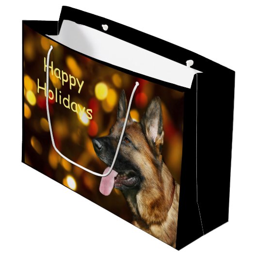 Duitse herderkerst groot cadeauzakje (Voorkant Gekanteld)