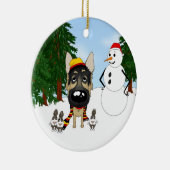 Duitse herderkerst keramisch ornament (Rechts)