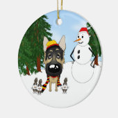 Duitse herderkerst keramisch ornament (Links)