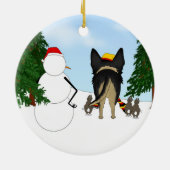 Duitse herderkerst keramisch ornament (Achterkant)