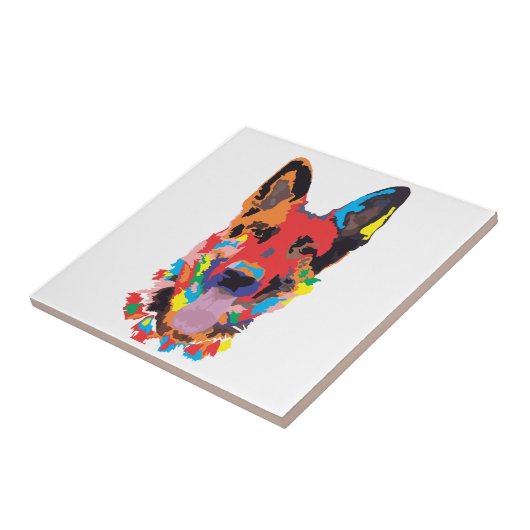 Duitse herderkleur tegeltje (Zijkant)