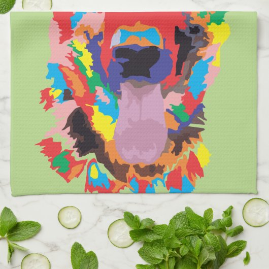 Duitse herderkleur theedoek (Gevouwen)