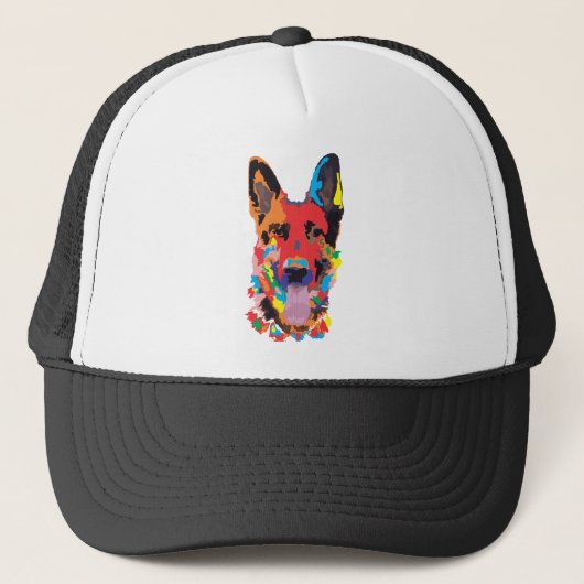 Duitse herderkleur trucker pet (Voorkant)