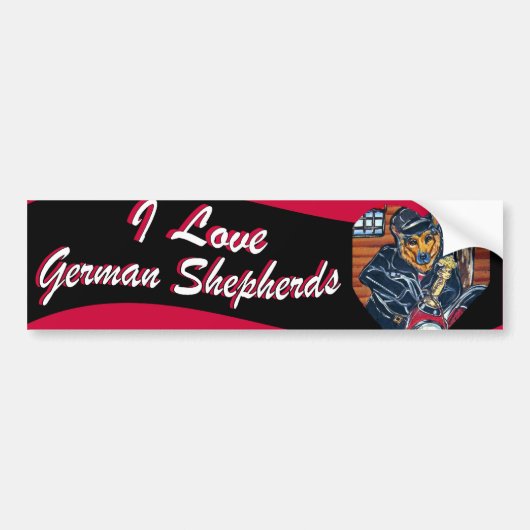 Duitse Herders Biker Bumpersticker (Voorkant)
