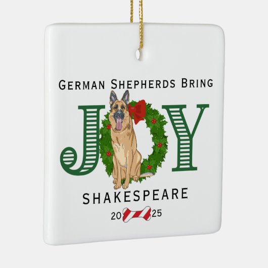 Duitse herders brengen vreugde keramisch ornament (Rechts)