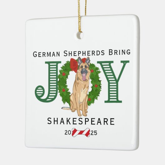 Duitse herders brengen vreugde keramisch ornament (Links)