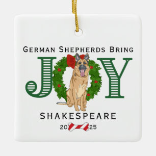 Duitse herders brengen vreugde keramisch ornament
