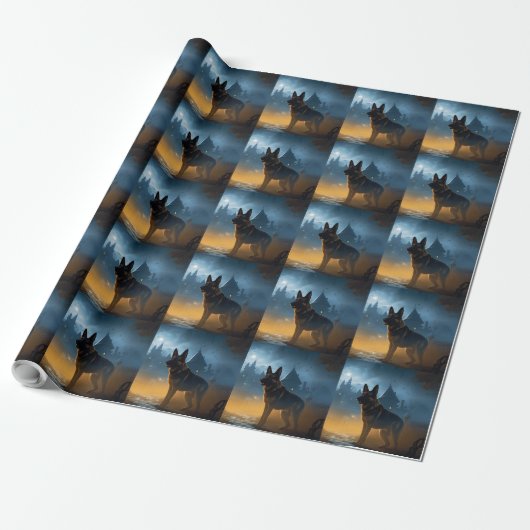 Duitse Herders Halloween Griezelen Cadeaupapier (Uitgerold)