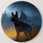 Duitse Herders Halloween Griezelen Ronde Button 6,0 Cm (Voorkant)
