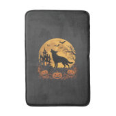 Duitse Herders Halloween Maan Pompoen Ontwerp_1 Badmat (Voorkant Verticaal)