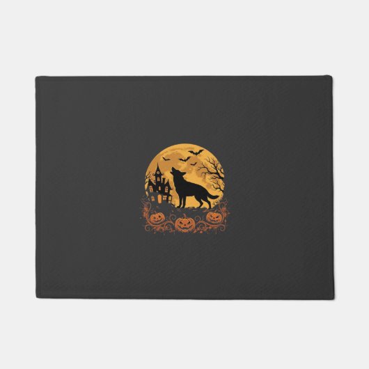 Duitse Herders Halloween Maan Pompoen Ontwerp_1 Deurmat (Voorkant)