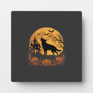 Duitse Herders Halloween Maan Pompoen Ontwerp_1 Fotoplaat