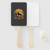 Duitse Herders Halloween Maan Pompoen Ontwerp_1 Handwaaier (Voorkant en achterkant)