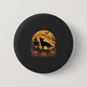 Duitse Herders Halloween Maan Pompoen Ontwerp_1 Ronde Button 5,7 Cm