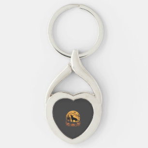 Duitse Herders Halloween Maan Pompoen Ontwerp_1 Sleutelhanger