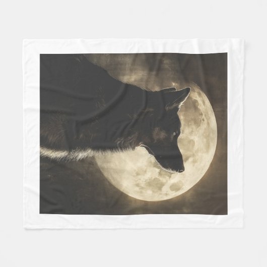 Duitse herders huilen bij de maan fleece deken (Voorkant (Horizontaal))