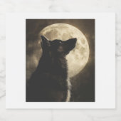 Duitse herders huilen bij de maan sparkling wijnetiket (Enkel label)