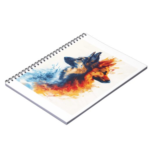 Duitse herders in elementaire harmonie notitieboek (Linkerzijde)