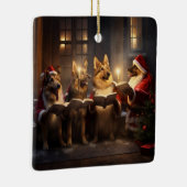 Duitse herders kerst caroling vakantie keramisch ornament (Rechts)