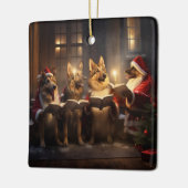 Duitse herders kerst caroling vakantie keramisch ornament (Links)