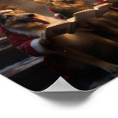 Duitse herders kerst caroling vakantie poster (Hoek)