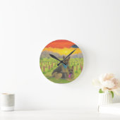 Duitse herders op zonsondergang ronde klok (Huis)