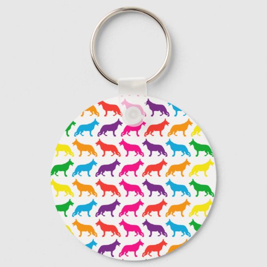 Duitse herders Regenboog Sleutelhanger (Voorkant)