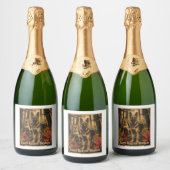 Duitse herders te midden van magisch gebladerte sparkling wijnetiket (Flessen)