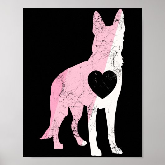 Duitse Herders Valentijnsdag Knuffel Liefde Hond Poster (Voorkant)