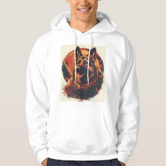 Duitse herders verkennen ruimte hoodie (Voorkant)