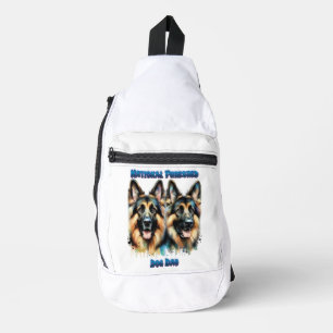 Duitse herders vieren rashond dag sling bag
