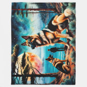 Duitse herders wandelen op de berg fleece deken (Voorkant)