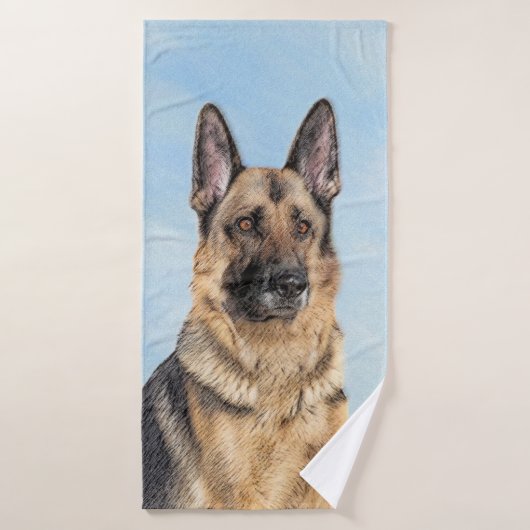 Duitse herderschilderkunst - Kute Original Dog Art Bad Handdoek (Badhanddoek)