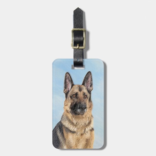 Duitse herderschilderkunst - Kute Original Dog Art Bagagelabel (Voorkant verticaal)