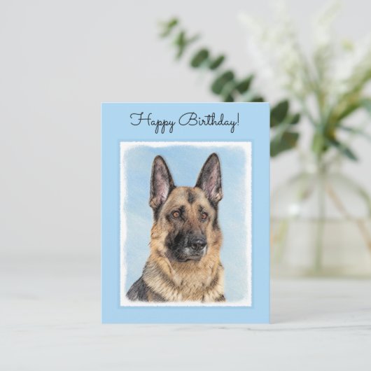 Duitse herderschilderkunst - Kute Original Dog Art Briefkaart (Staand voorkant)