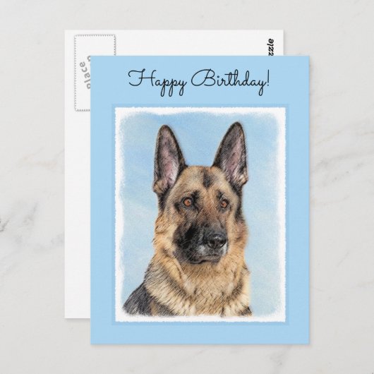 Duitse herderschilderkunst - Kute Original Dog Art Briefkaart (Voorkant / Achterkant)