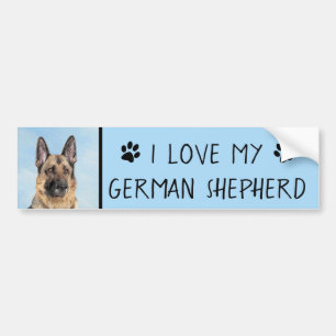 Duitse herderschilderkunst - Kute Original Dog Art Bumpersticker