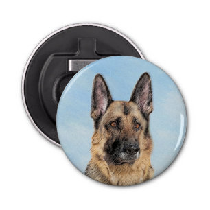 Duitse herderschilderkunst - Kute Original Dog Art Button Flesopener