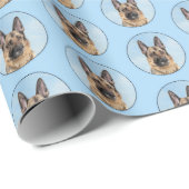 Duitse herderschilderkunst - Kute Original Dog Art Cadeaupapier (Rol Hoek)