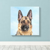 Duitse herderschilderkunst - Kute Original Dog Art Canvas Afdruk (Insitu (Houten vloer))