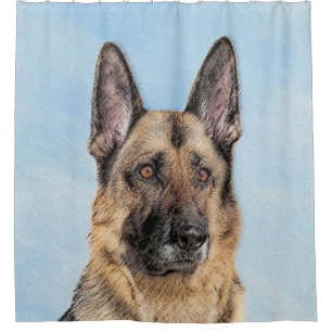 Duitse herderschilderkunst - Kute Original Dog Art Douchegordijn